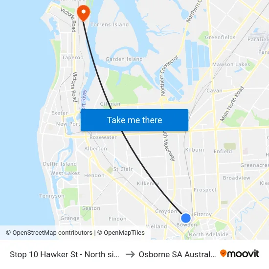 Stop 10 Hawker St - North side to Osborne SA Australia map