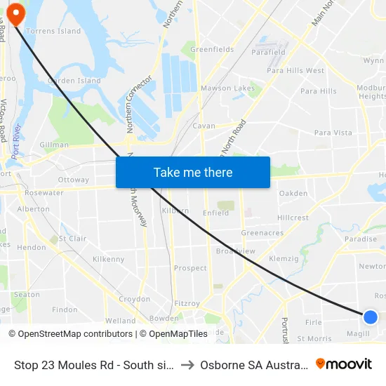 Stop 23 Moules Rd - South side to Osborne SA Australia map