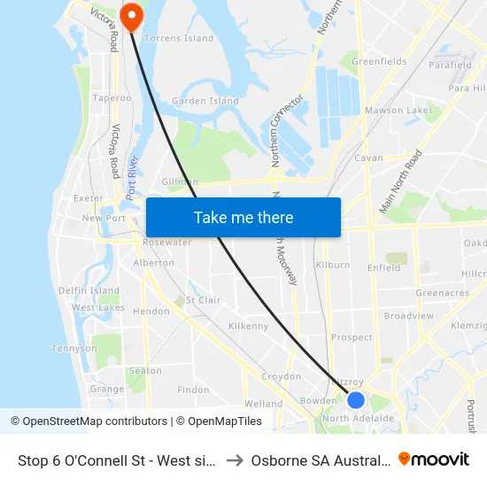 Stop 6 O'Connell St - West side to Osborne SA Australia map