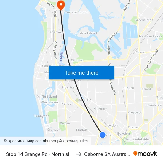 Stop 14 Grange Rd - North side to Osborne SA Australia map