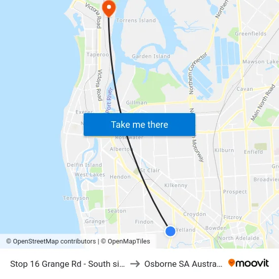 Stop 16 Grange Rd - South side to Osborne SA Australia map