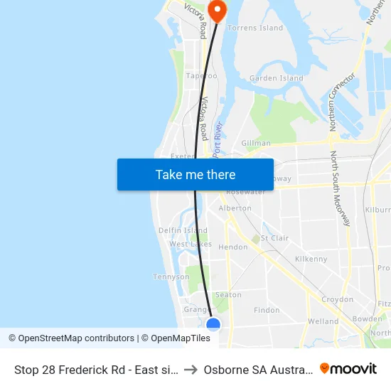 Stop 28 Frederick Rd - East side to Osborne SA Australia map