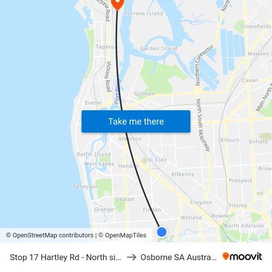 Stop 17 Hartley Rd - North side to Osborne SA Australia map