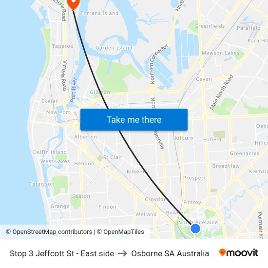 Stop 3 Jeffcott St - East side to Osborne SA Australia map