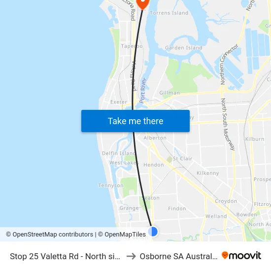 Stop 25 Valetta Rd - North side to Osborne SA Australia map