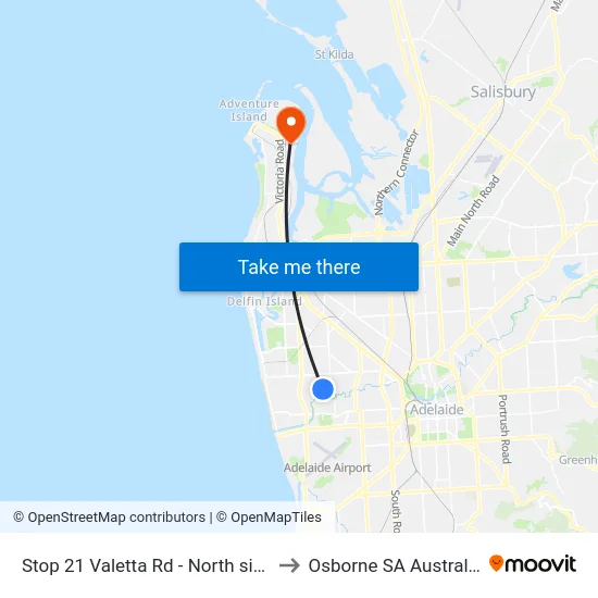 Stop 21 Valetta Rd - North side to Osborne SA Australia map