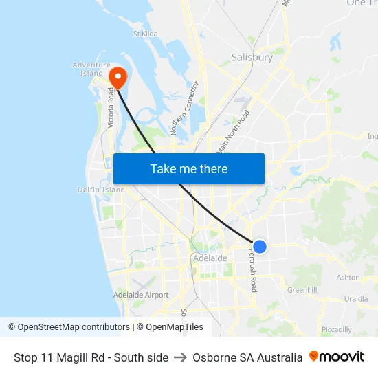 Stop 11 Magill Rd - South side to Osborne SA Australia map