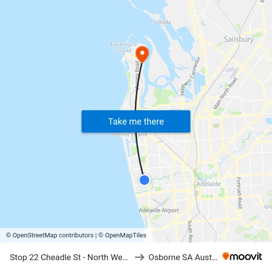 Stop 22 Cheadle St - North West side to Osborne SA Australia map
