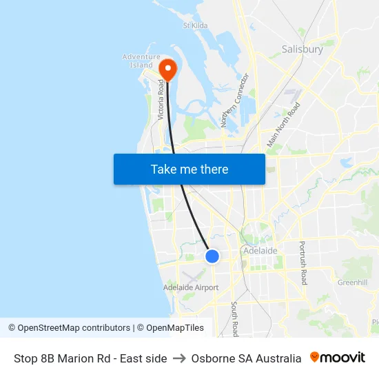 Stop 8B Marion Rd - East side to Osborne SA Australia map
