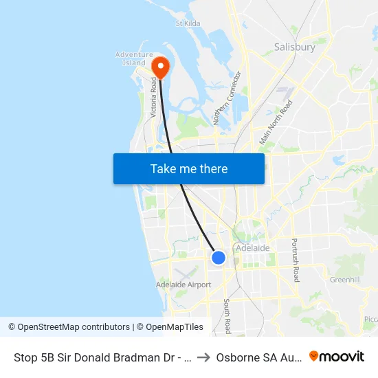 Stop 5B Sir Donald Bradman Dr - North side to Osborne SA Australia map