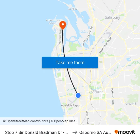 Stop 7 Sir Donald Bradman Dr - North side to Osborne SA Australia map
