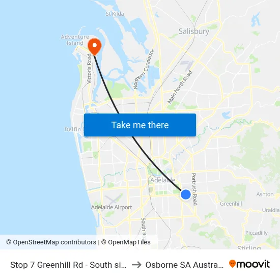 Stop 7 Greenhill Rd - South side to Osborne SA Australia map