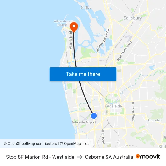 Stop 8F Marion Rd - West side to Osborne SA Australia map