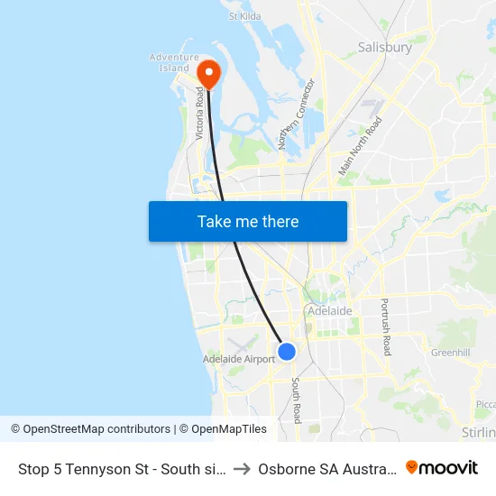 Stop 5 Tennyson St - South side to Osborne SA Australia map