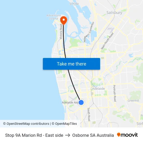 Stop 9A Marion Rd - East side to Osborne SA Australia map