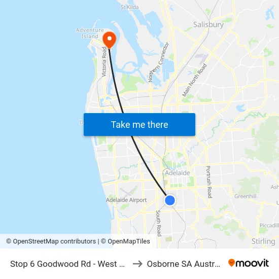 Stop 6 Goodwood Rd - West side to Osborne SA Australia map