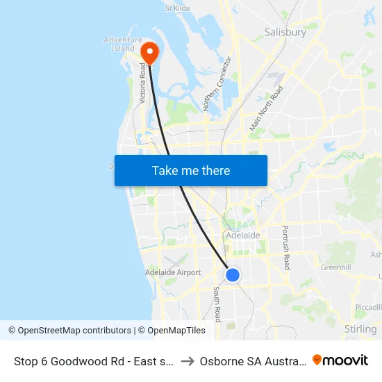 Stop 6 Goodwood Rd - East side to Osborne SA Australia map