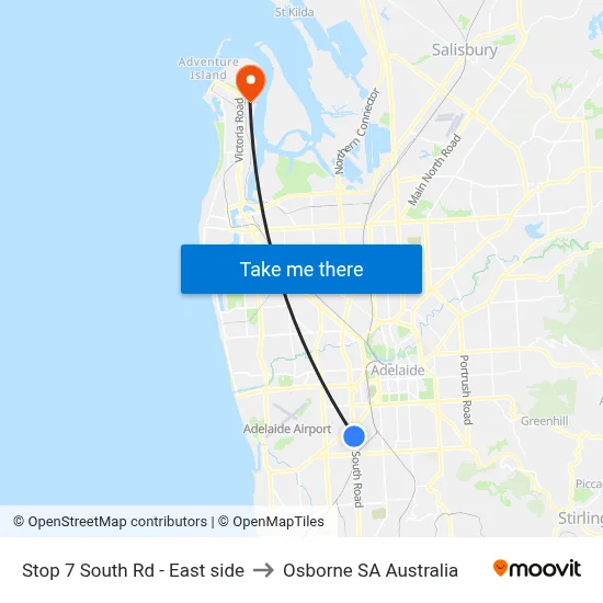 Stop 7 South Rd - East side to Osborne SA Australia map