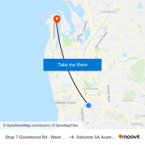 Stop 7 Goodwood Rd - West side to Osborne SA Australia map