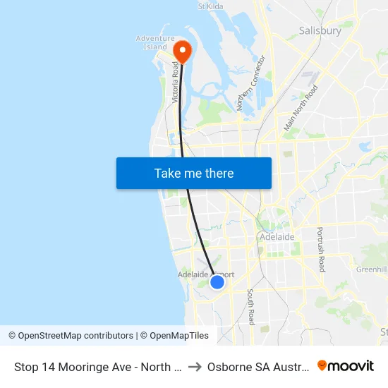 Stop 14 Mooringe Ave - North side to Osborne SA Australia map