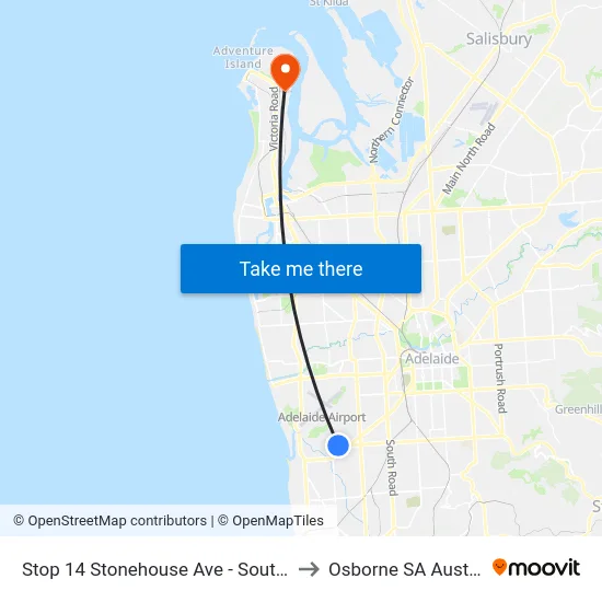 Stop 14 Stonehouse Ave - South side to Osborne SA Australia map
