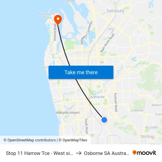 Stop 11 Harrow Tce - West side to Osborne SA Australia map