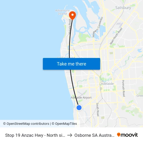 Stop 19 Anzac Hwy - North side to Osborne SA Australia map