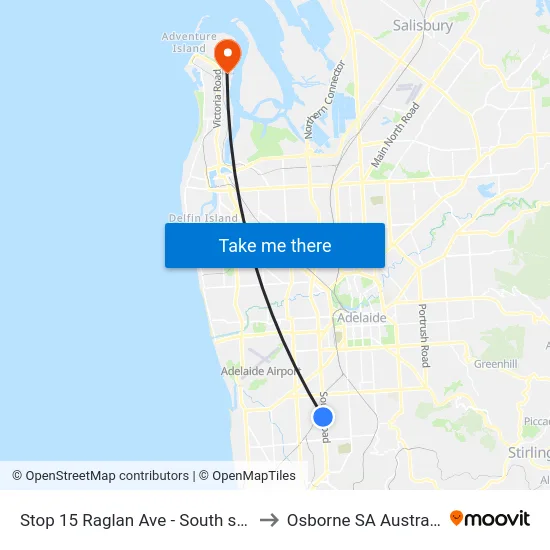 Stop 15 Raglan Ave - South side to Osborne SA Australia map