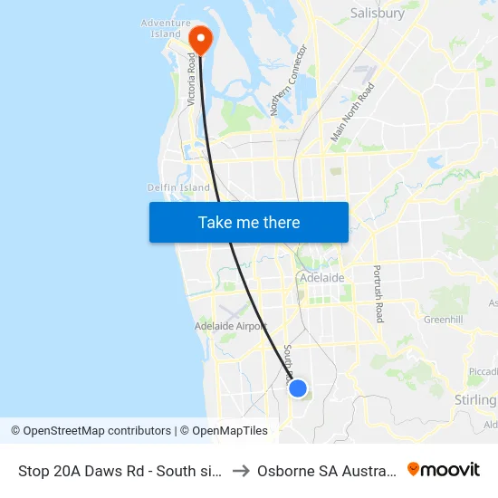 Stop 20A Daws Rd - South side to Osborne SA Australia map