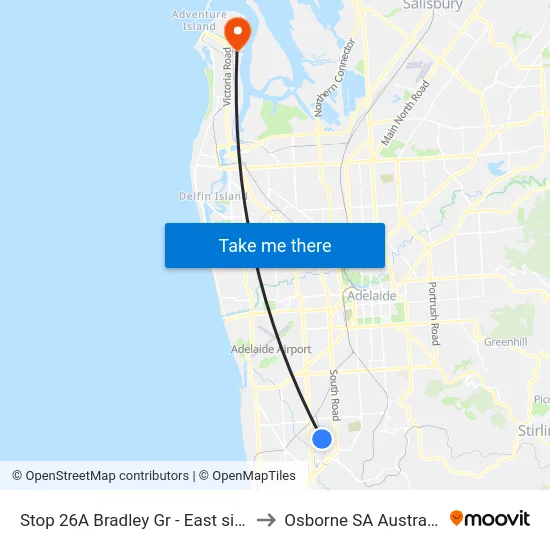 Stop 26A Bradley Gr - East side to Osborne SA Australia map