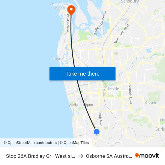 Stop 26A Bradley Gr - West side to Osborne SA Australia map