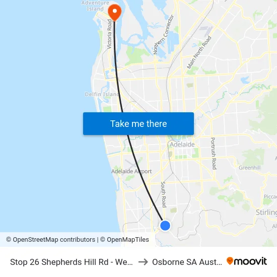 Stop 26 Shepherds Hill Rd - West side to Osborne SA Australia map