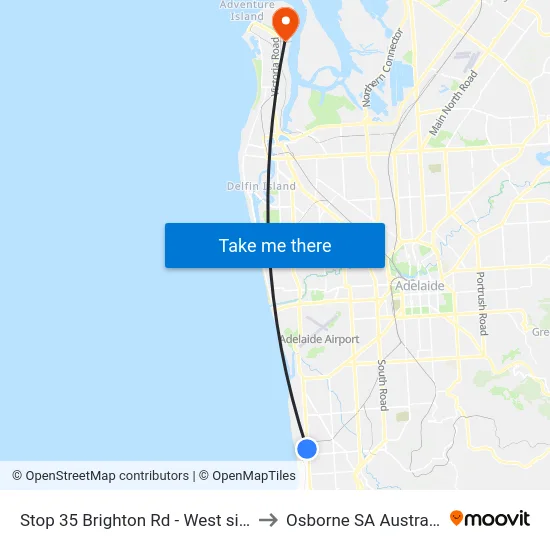 Stop 35 Brighton Rd - West side to Osborne SA Australia map