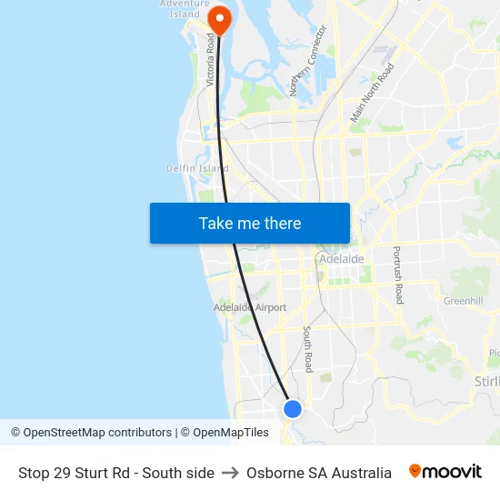 Stop 29 Sturt Rd - South side to Osborne SA Australia map