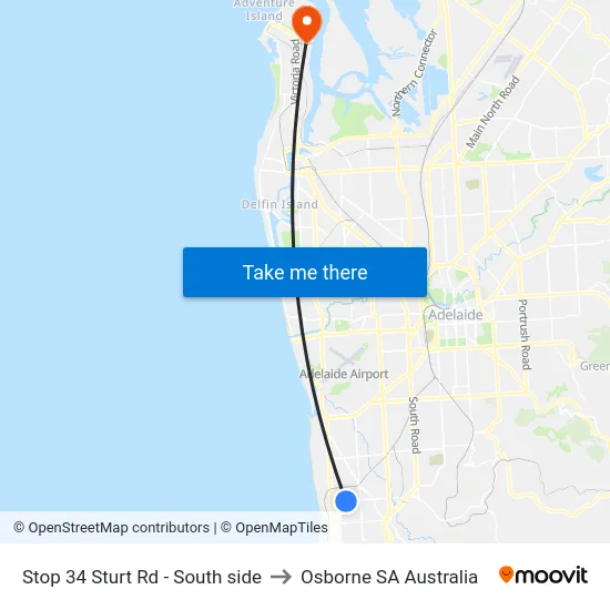 Stop 34 Sturt Rd - South side to Osborne SA Australia map
