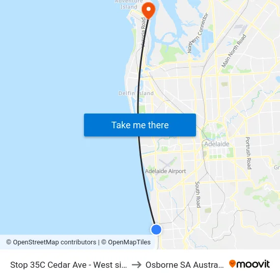 Stop 35C Cedar Ave - West side to Osborne SA Australia map