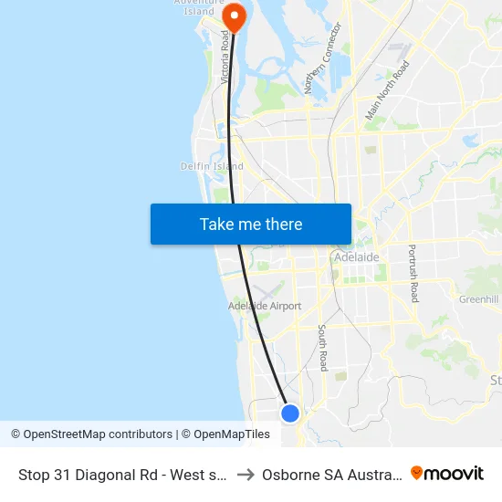 Stop 31 Diagonal Rd - West side to Osborne SA Australia map