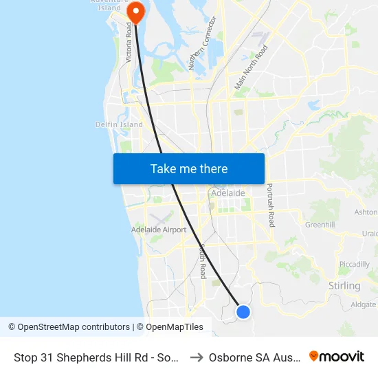 Stop 31 Shepherds Hill Rd - South side to Osborne SA Australia map