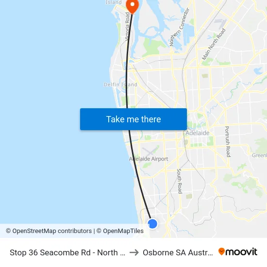 Stop 36 Seacombe Rd - North side to Osborne SA Australia map