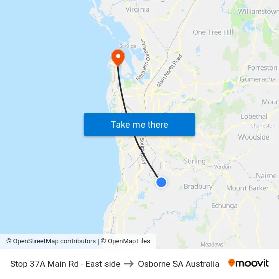 Stop 37A Main Rd - East side to Osborne SA Australia map