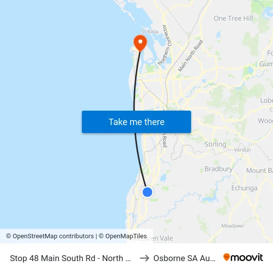 Stop 48 Main South Rd - North West side to Osborne SA Australia map