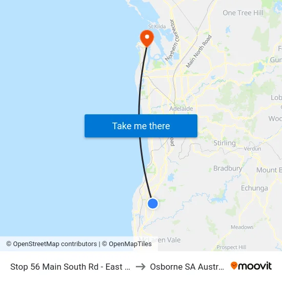 Stop 56 Main South Rd - East side to Osborne SA Australia map