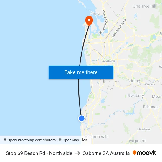 Stop 69 Beach Rd - North side to Osborne SA Australia map