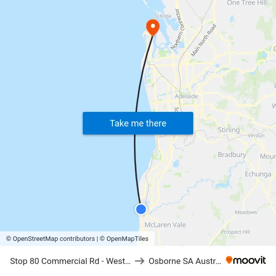 Stop 80 Commercial Rd - West side to Osborne SA Australia map