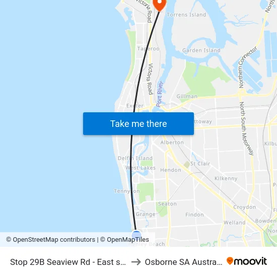 Stop 29B Seaview Rd - East side to Osborne SA Australia map