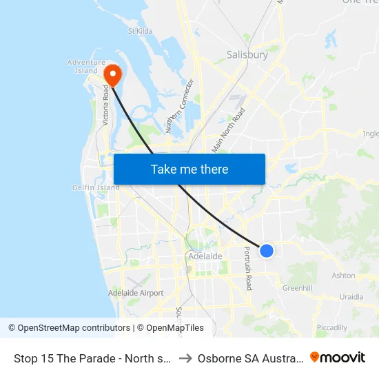 Stop 15 The Parade - North side to Osborne SA Australia map