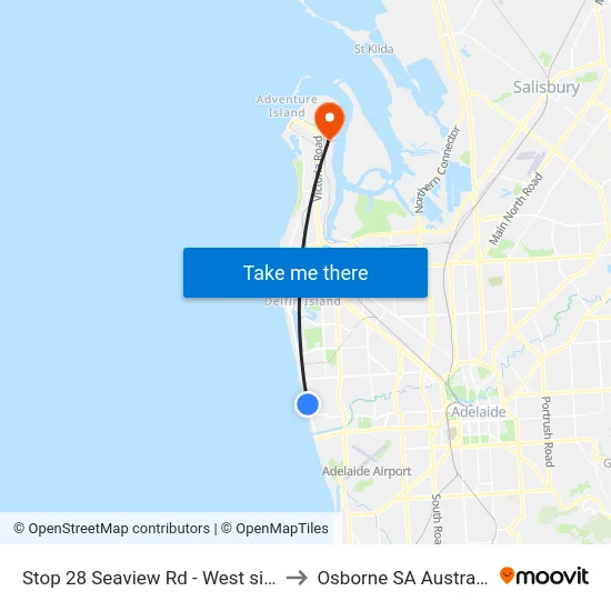 Stop 28 Seaview Rd - West side to Osborne SA Australia map