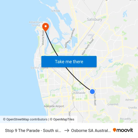 Stop 9 The Parade - South side to Osborne SA Australia map