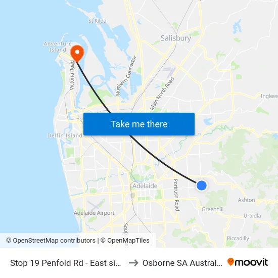 Stop 19 Penfold Rd - East side to Osborne SA Australia map