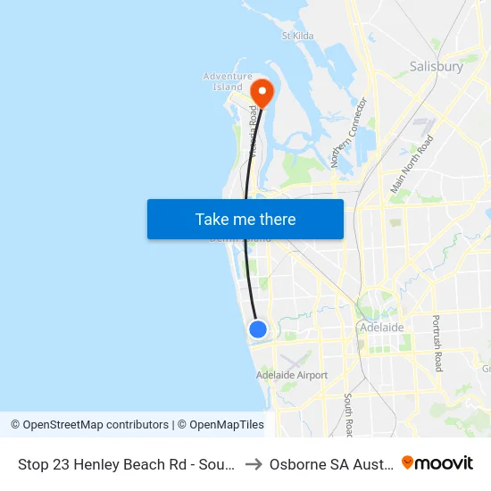 Stop 23 Henley Beach Rd - South side to Osborne SA Australia map